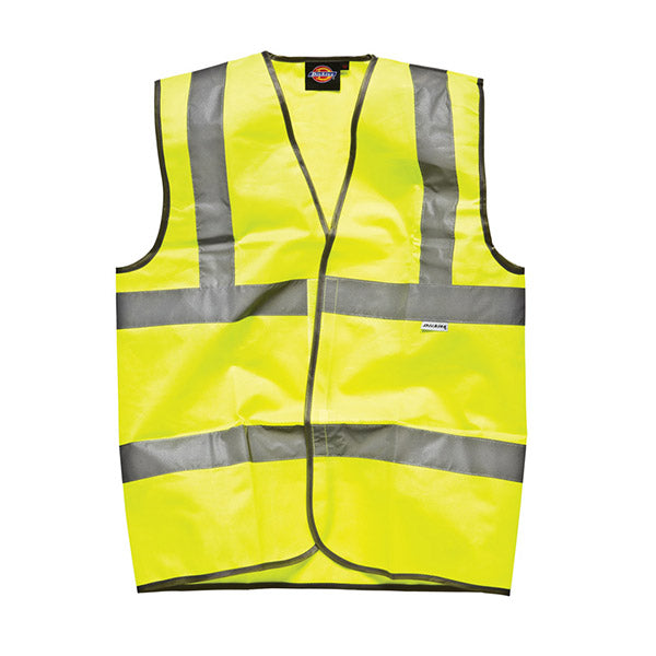 Dickies Hi-vis Safety Waistcoat Yellow Velcro Fastening
