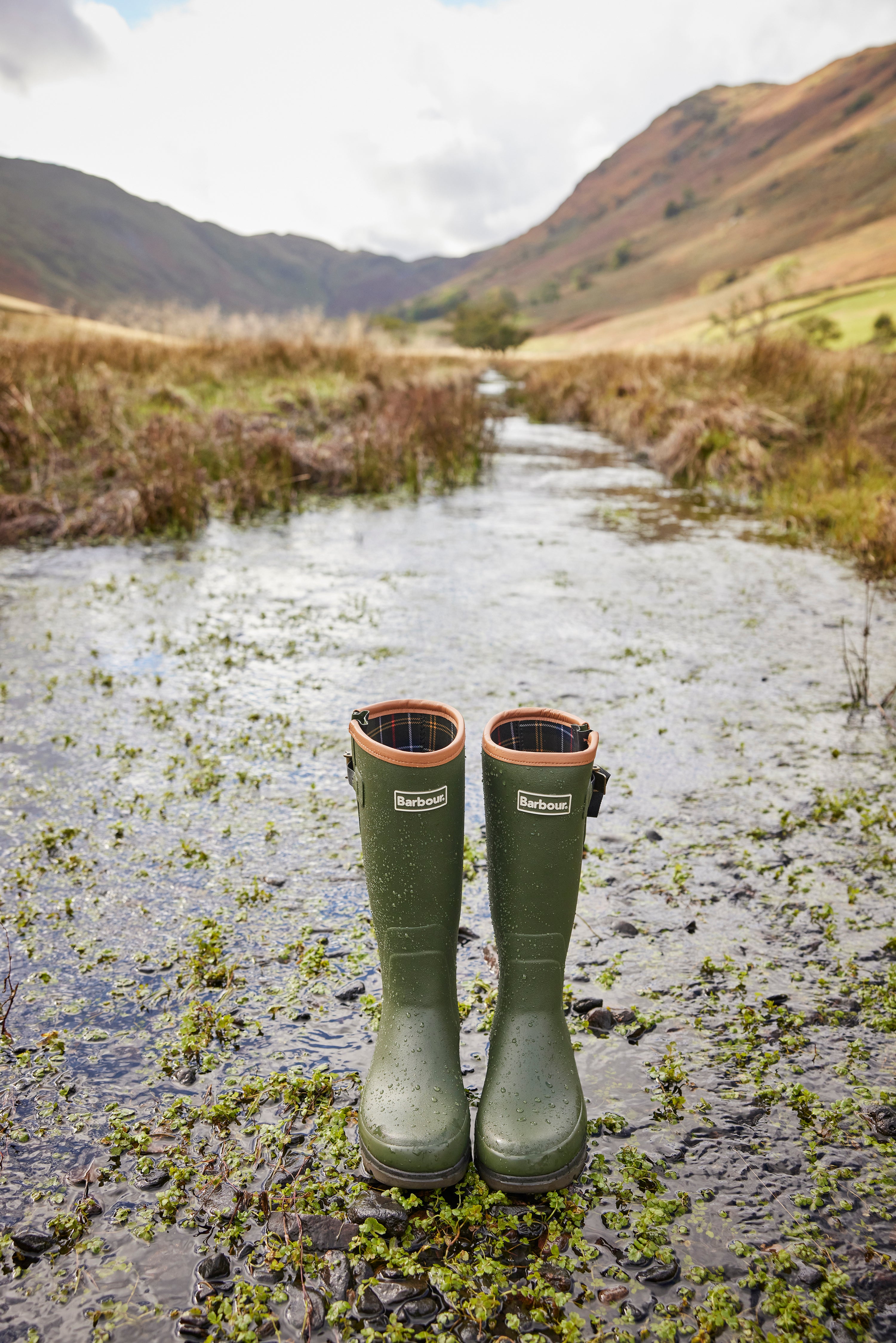 Barbour Tempest Women's Neoprene Wellington Boots Olive