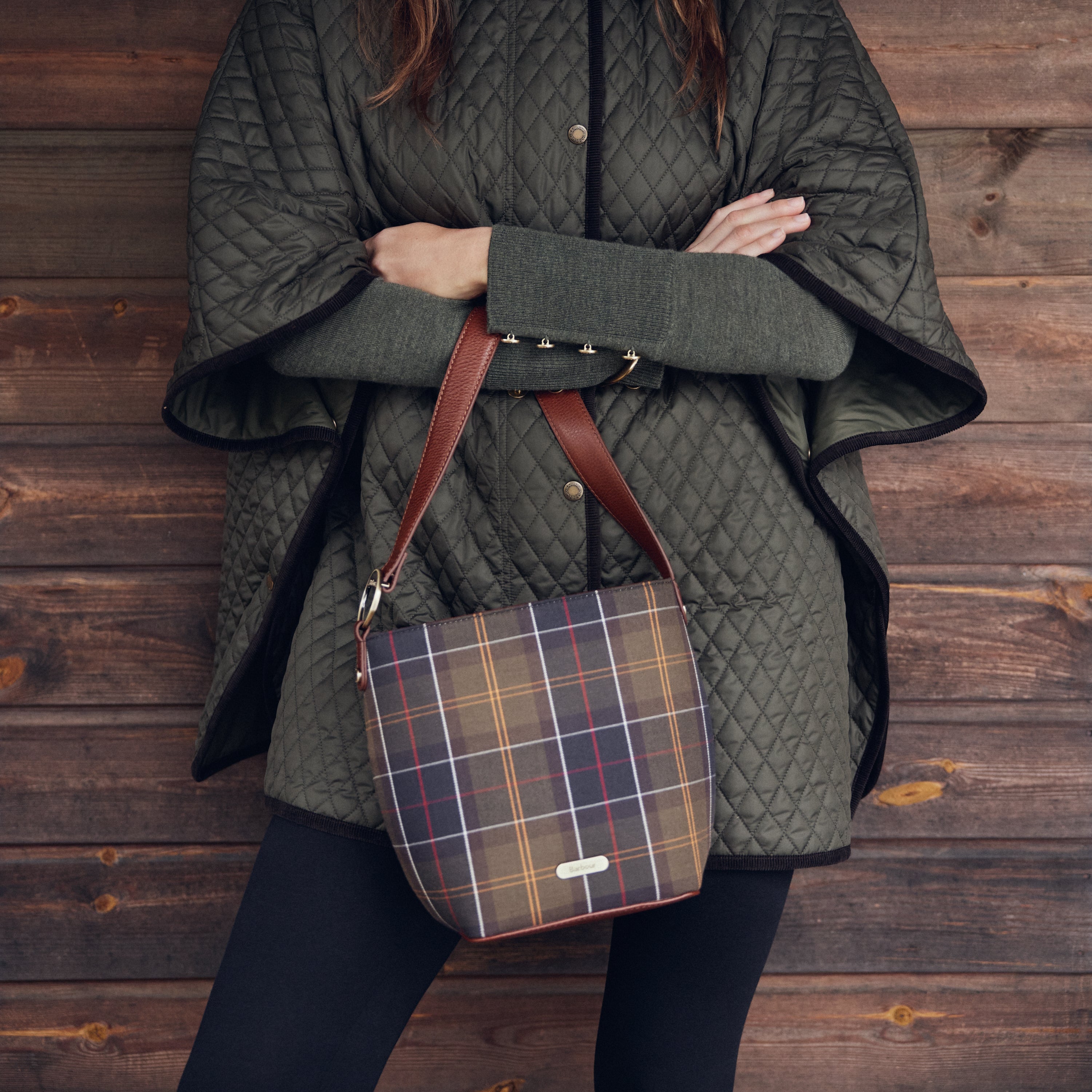 Barbour Cedar Classic Tartan Bucket Bag