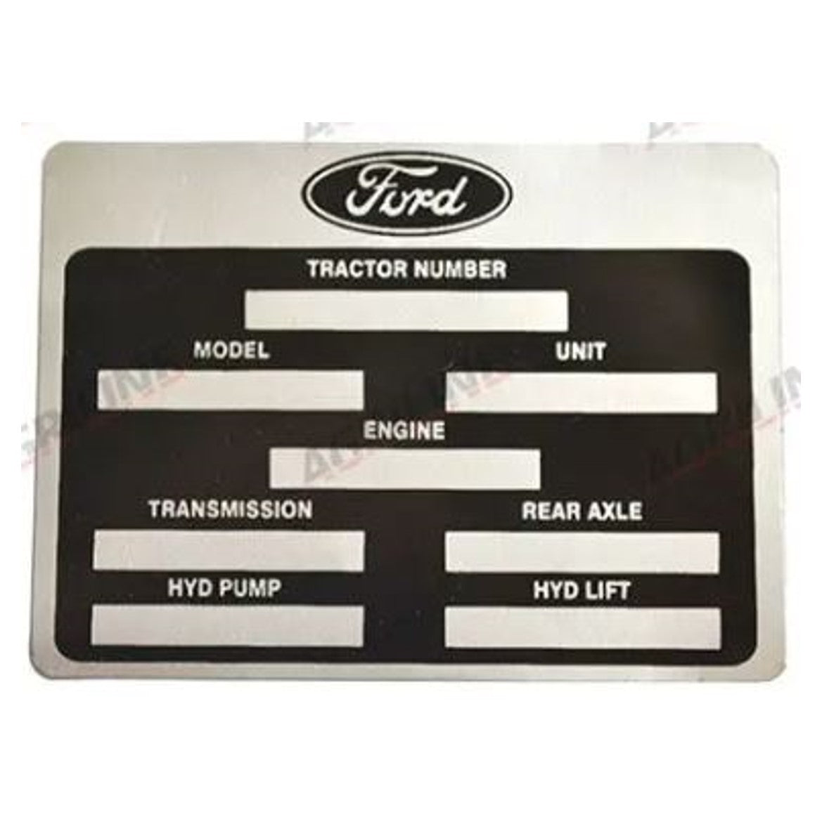 Agriline Identification Plate for Ford Tractors 1