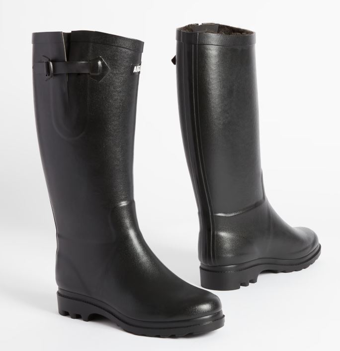 Aigle Aigletine Fur Lined Women's Wellington Boots Noir 3
