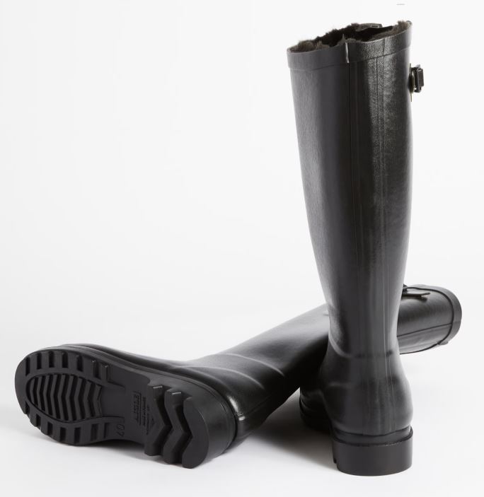 Aigle Aigletine Fur Lined Women's Wellington Boots Noir 4