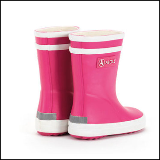 Aigle Baby Flac Unisex Wellington Boots Rose 2