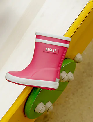 Aigle Baby Flac Unisex Wellington Boots New Rose
