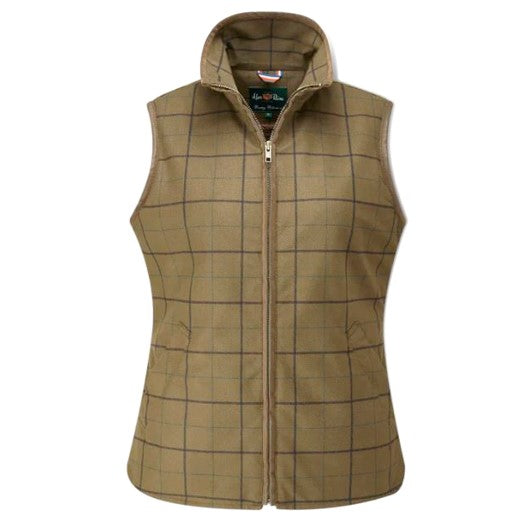 Alan Paine Axford Ladies Gilet in Green Check 1