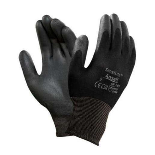 Ansell Sensilite Multi Purpose Black Nylon PU Coated Gloves