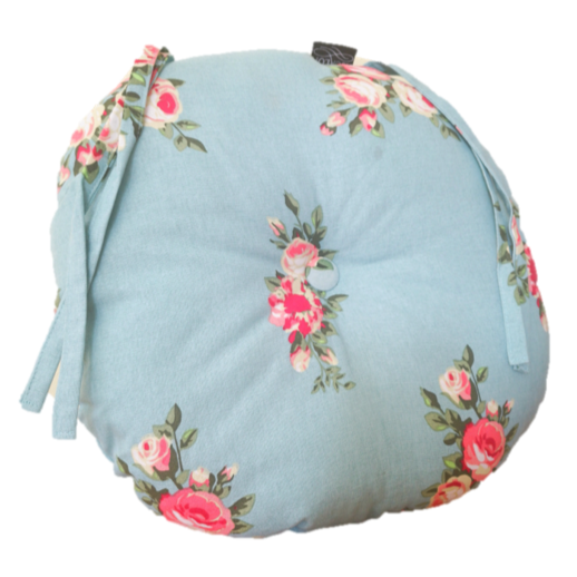 Ascalon Blue-Floral Round Seat Cushion Pad 1