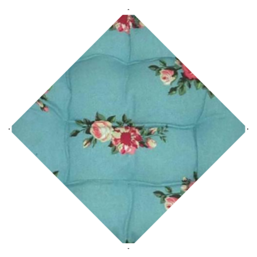 Ascalon Blue-Floral Round Seat Cushion Pad 2