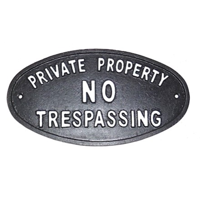 Ascalon Cast Iron 'No Trespassing' Sign 1