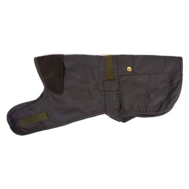 Barbour 2 in 1 Waxed Dog Coat Olive 1