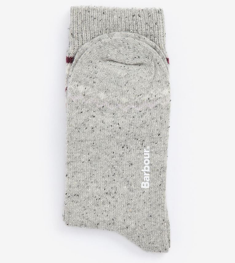 Barbour Anaise Ladies Fair Isle Socks Light Grey-Cabernet 2