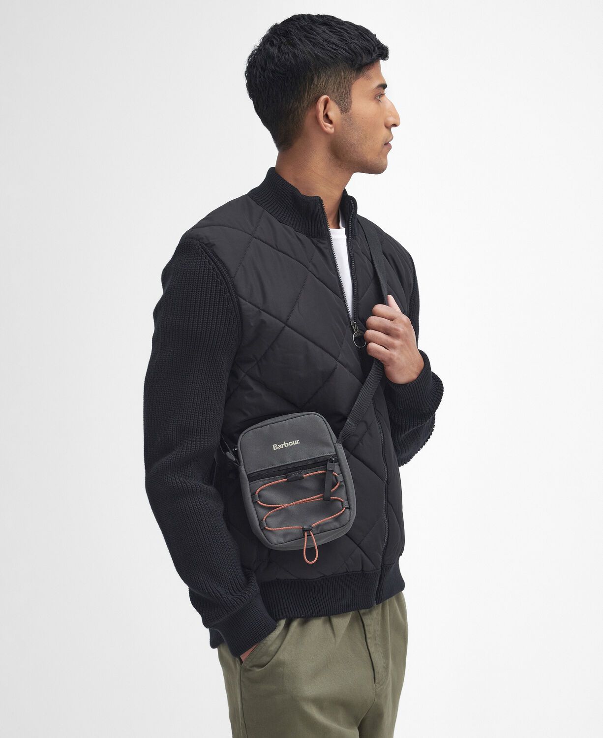 Barbour Arwin Canvas Cross Body Bag Charcoal-Ginger 3