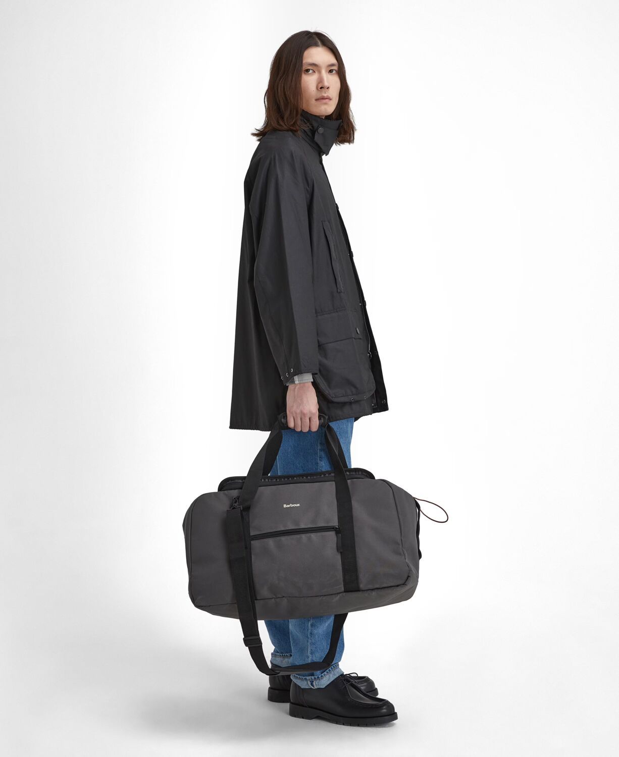 Barbour Arwin Canvas Duffle Bag Charcoal-Ginger 3