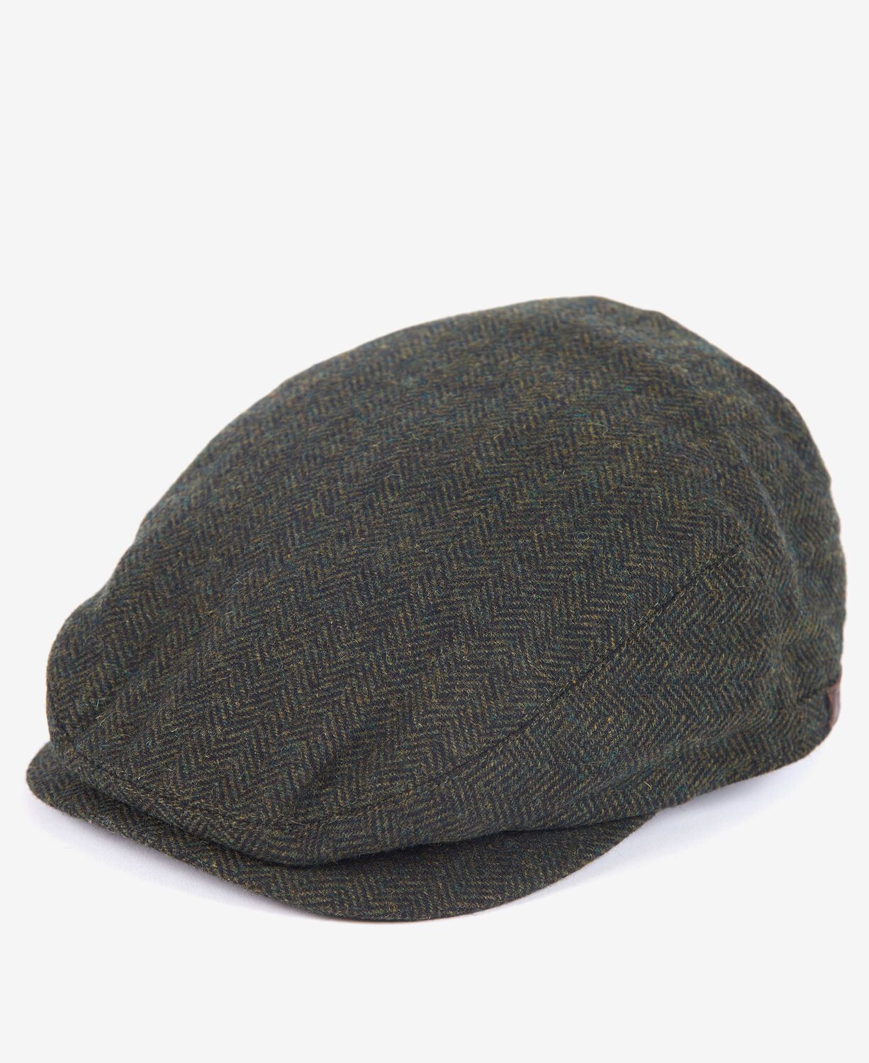 Barbour Barlow Herringbone Tweed Flat Cap Olive 1