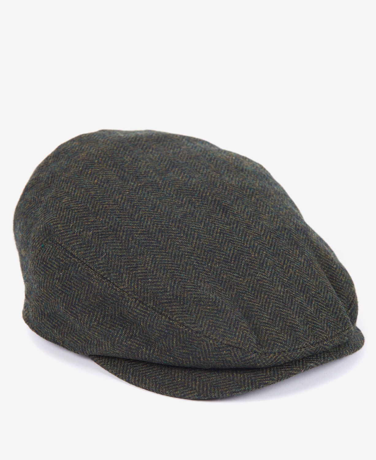 Barbour Barlow Herringbone Tweed Flat Cap Olive 3