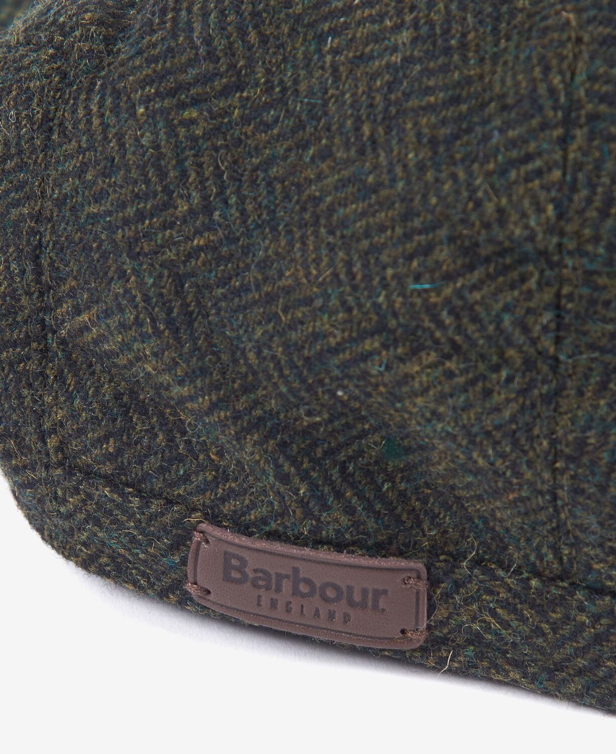Barbour Barlow Herringbone Tweed Flat Cap Olive 4