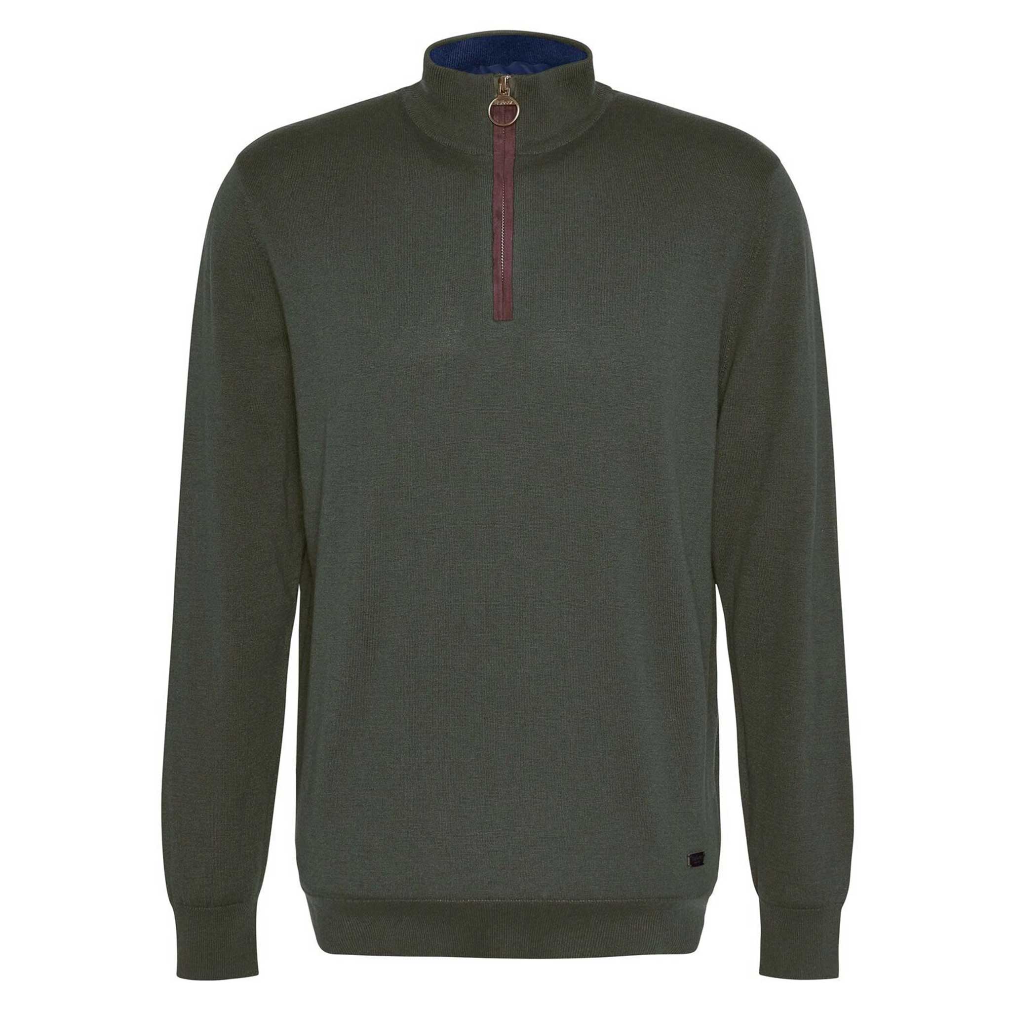 Barbour-Bayfield-Men's-Half-Zip-Jumper-Mid-Olive-1