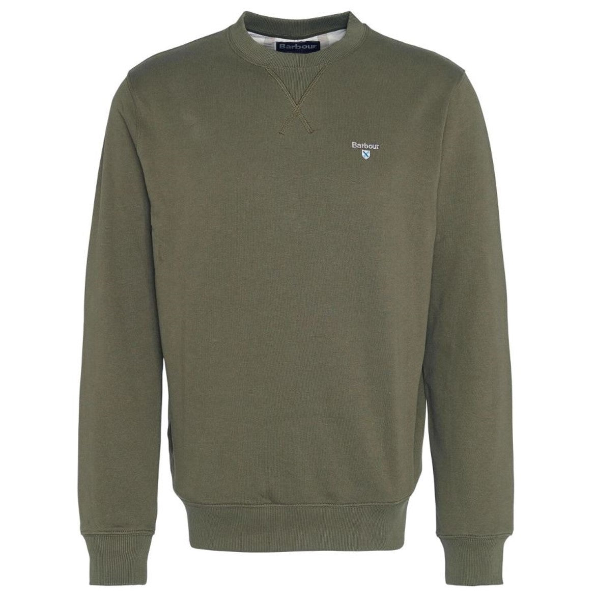 Barbour Beckhill Crew Neck Sweatshirt Mid Olive 1