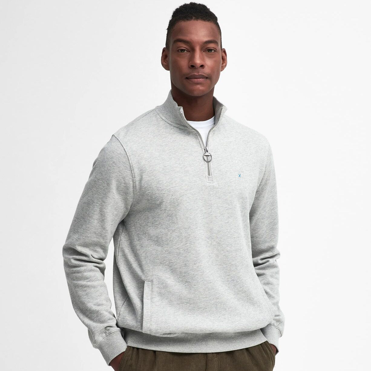 Barbour Beckhill Half Zip Sweatshirt Grey Marl 3