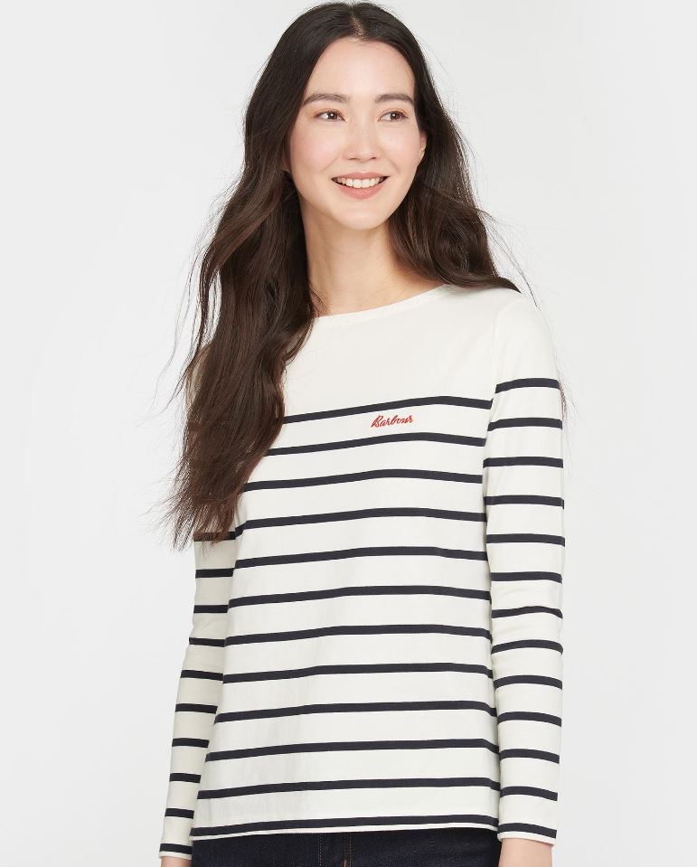 Barbour Bradley Stripe Long Sleeve Top Cloud-Navy 2