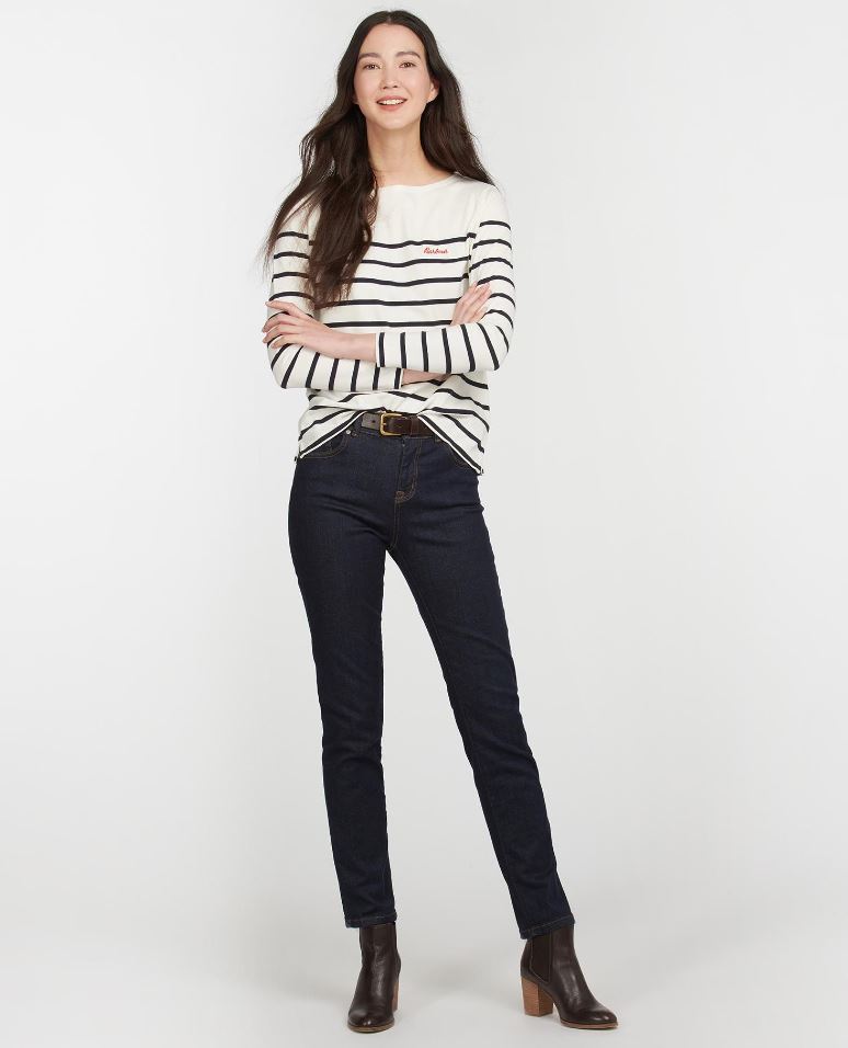 Barbour Bradley Stripe Long Sleeve Top Cloud-Navy 4
