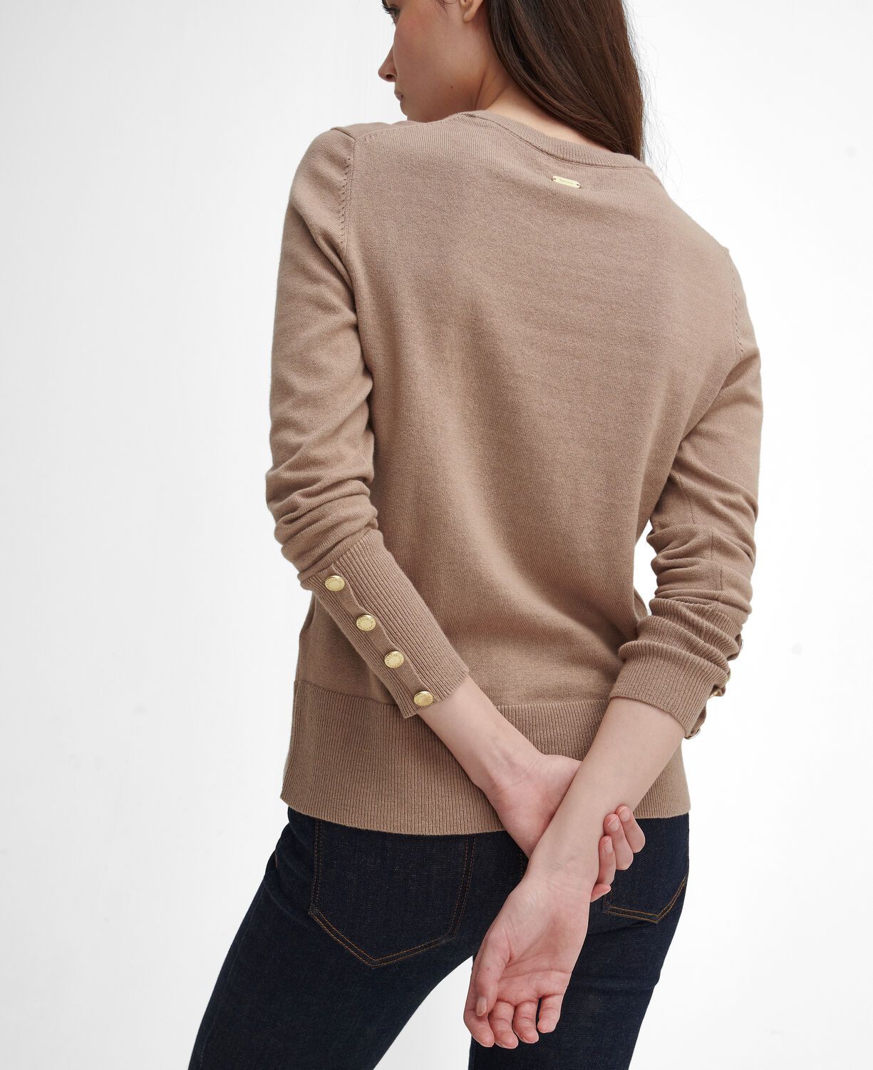 Barbour Brambles Ladies Crew Neck Jumper Sand Dune 6