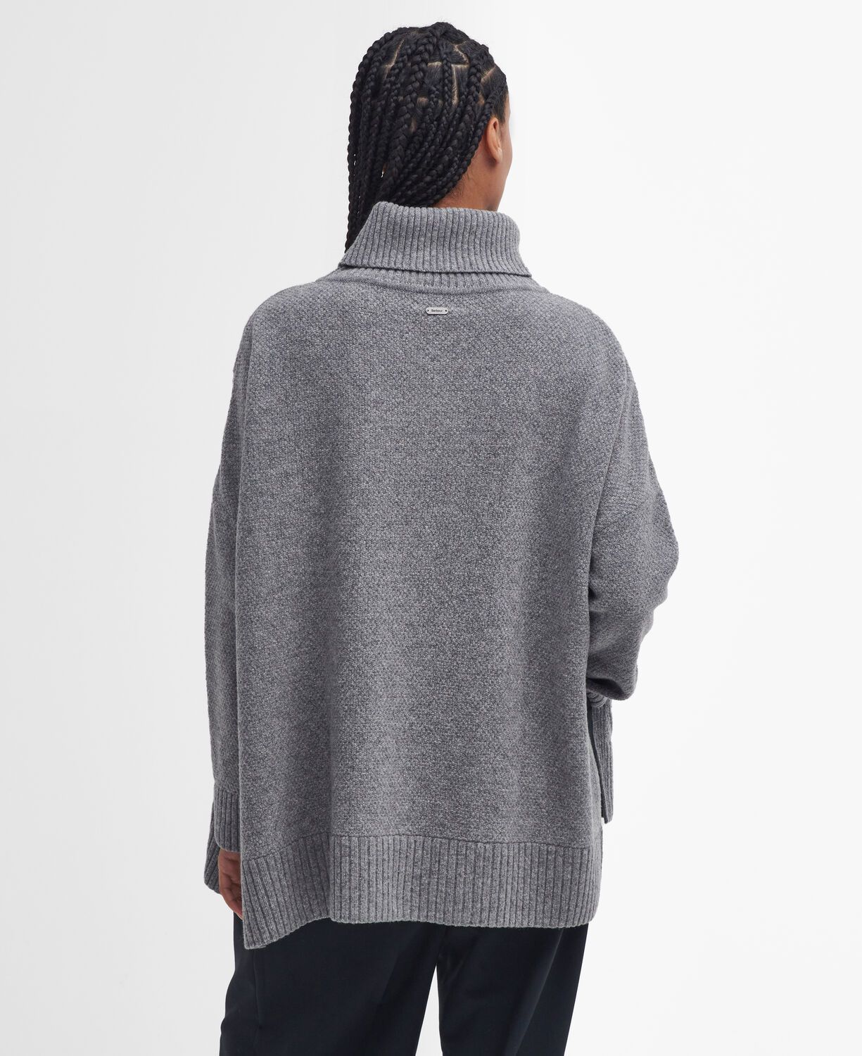 Barbour Burne Cape Knit Jumper Grey Marl 6
