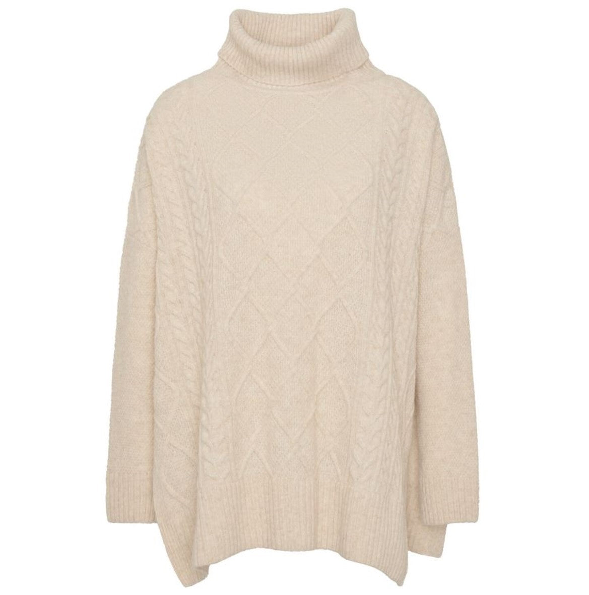 Barbour Burne Cape Knit Jumper Oatmeal 1