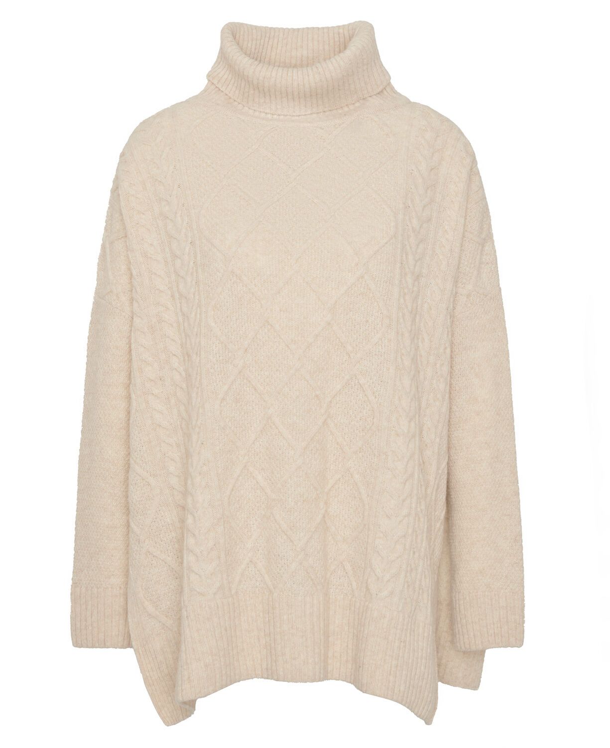 Barbour Burne Cape Knit Jumper Oatmeal 2