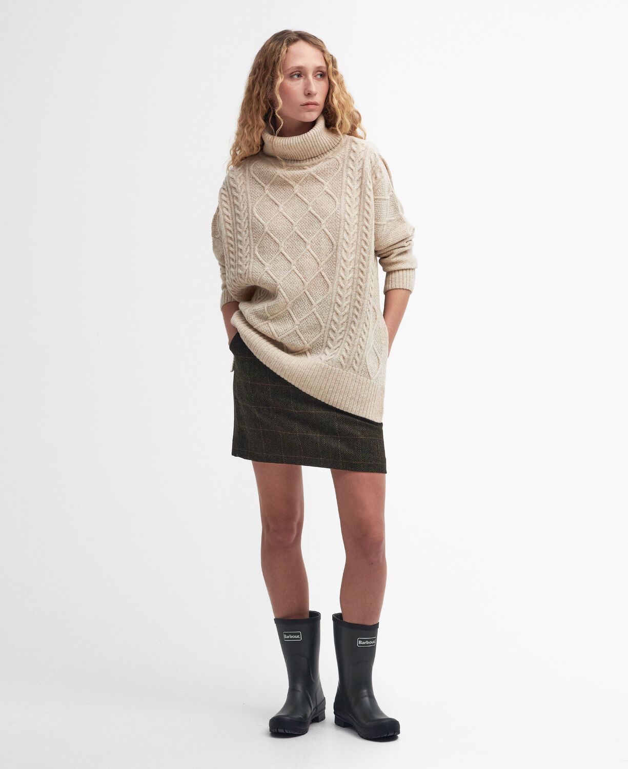 Barbour Burne Cape Knit Jumper Oatmeal 3