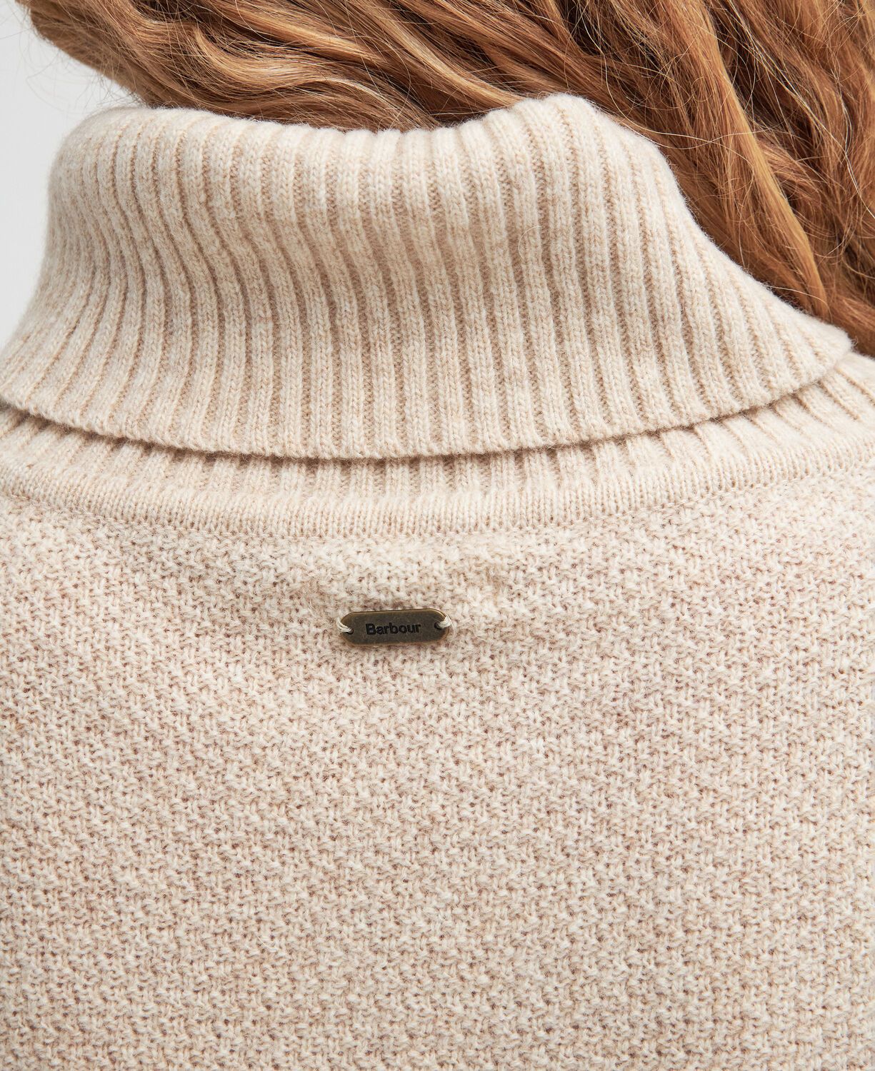 Barbour Burne Cape Knit Jumper Oatmeal 7