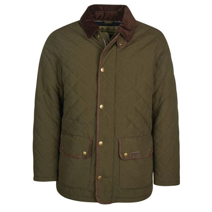Barbour Burton Quilted Jacket Dark Olive 1