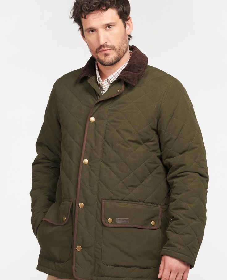 Barbour Burton Quilted Jacket Dark Olive 2