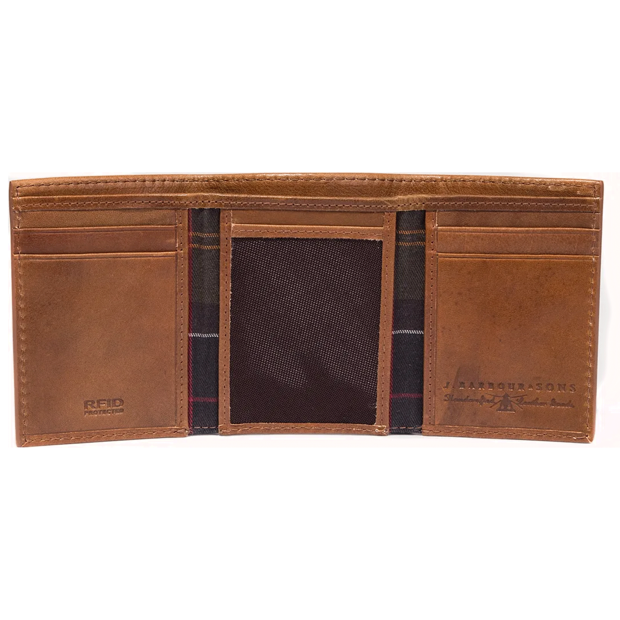 Barbour Bywell Leather Bifold Wallet Brown