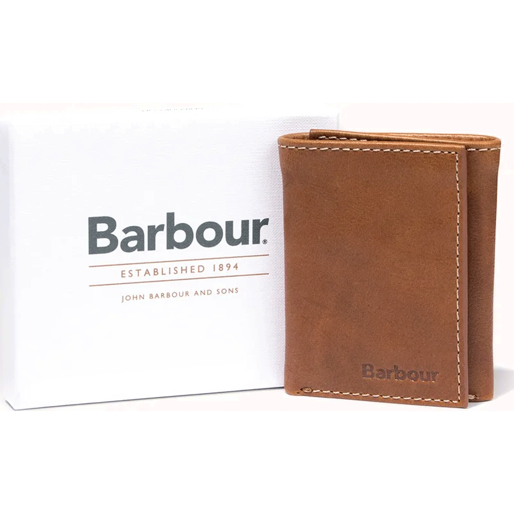 Barbour Bywell Leather Bifold Wallet Brown