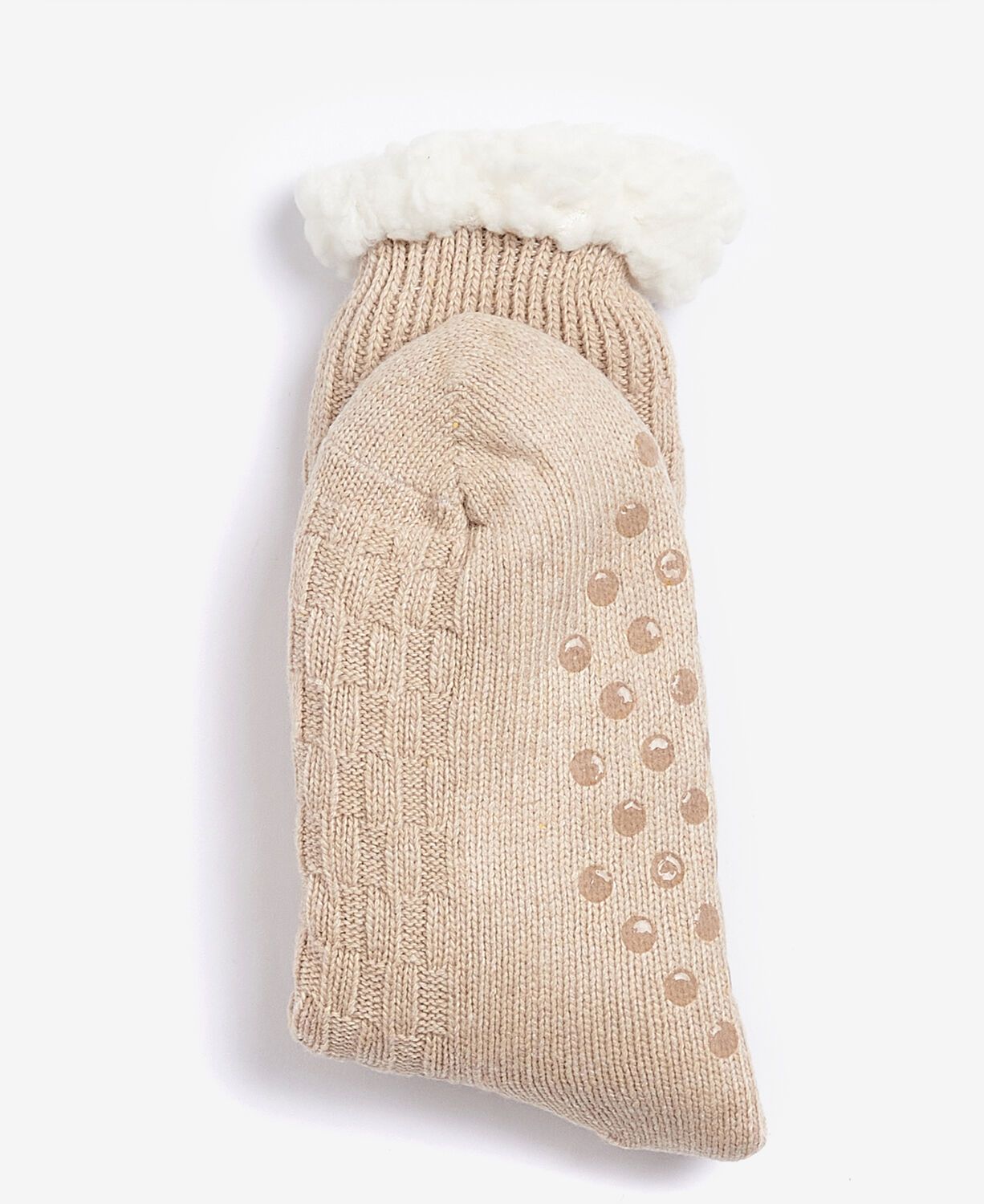 Barbour Cable Knit Knit Lounge Socks Oatmeal 4