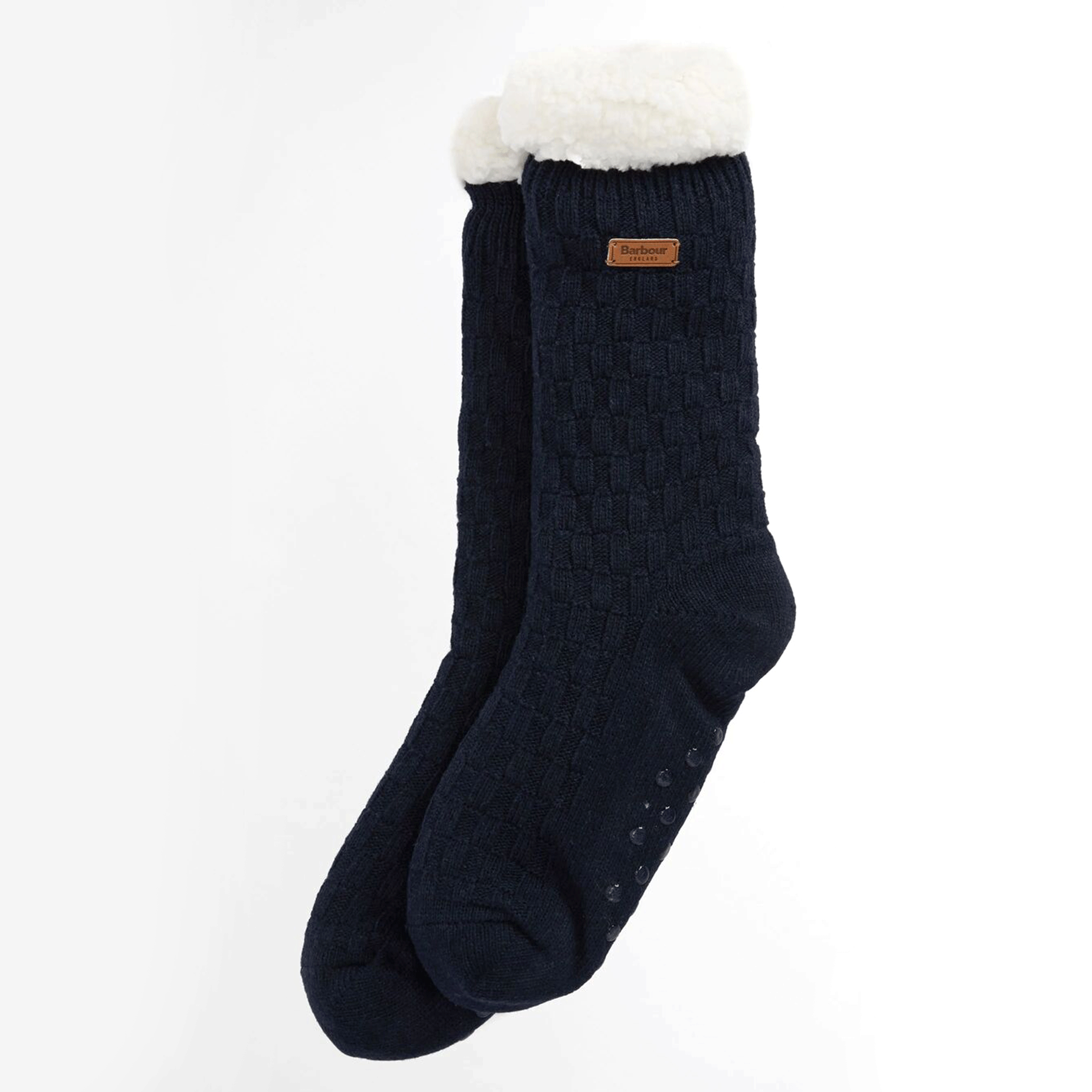 Barbour Cable Knit Lounge Socks Navy