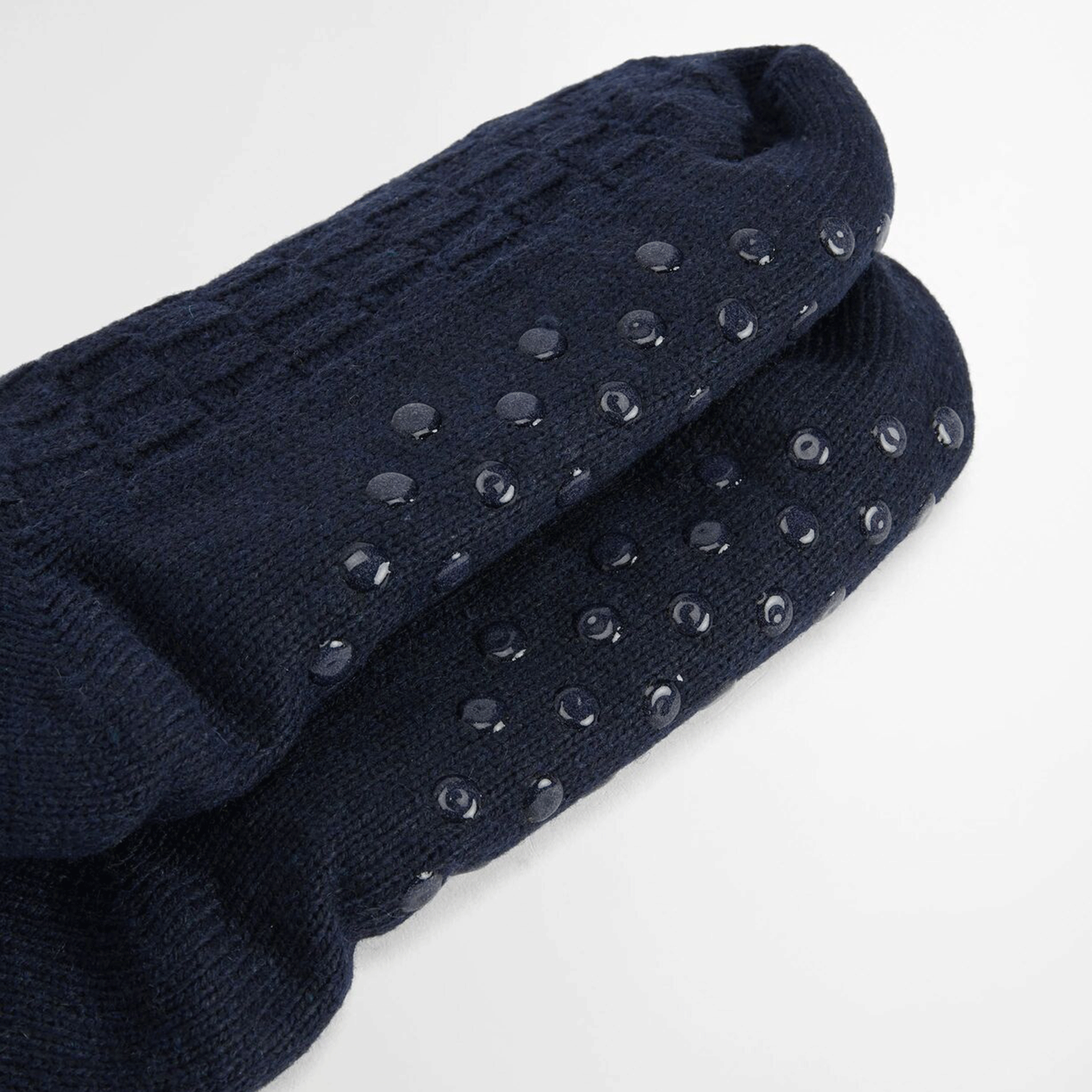 Barbour Cable Knit Lounge Socks Navy