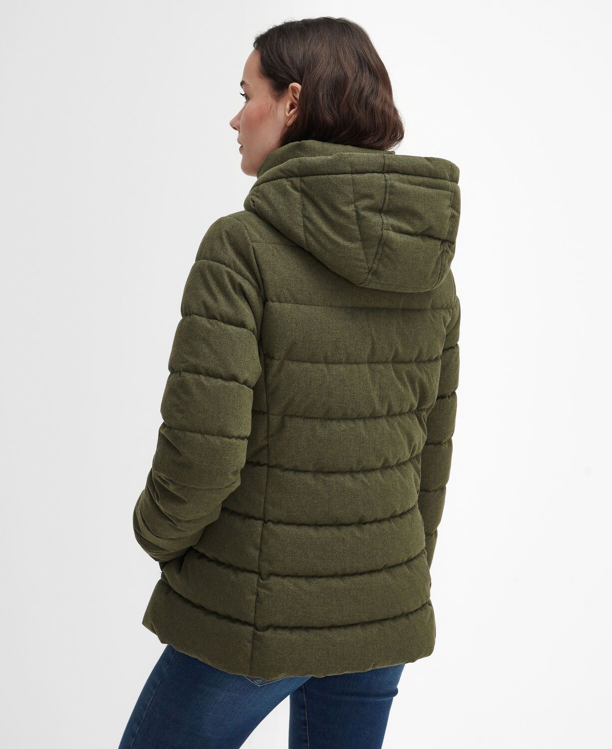 Barbour Camellia Ladies Puffa Jacket Olive 7