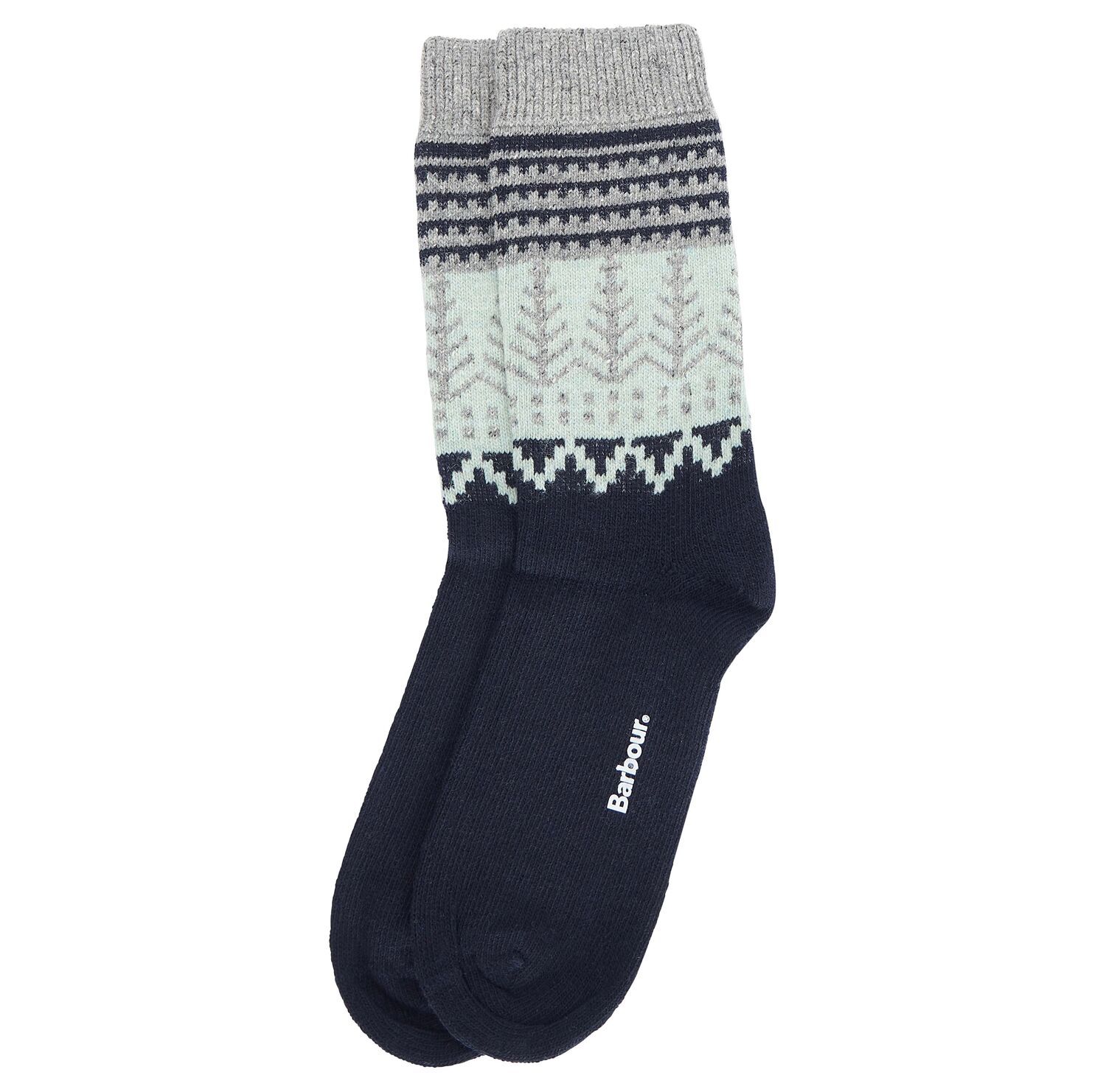 Barbour Camille Ladies Fair Isle Socks Loden 1