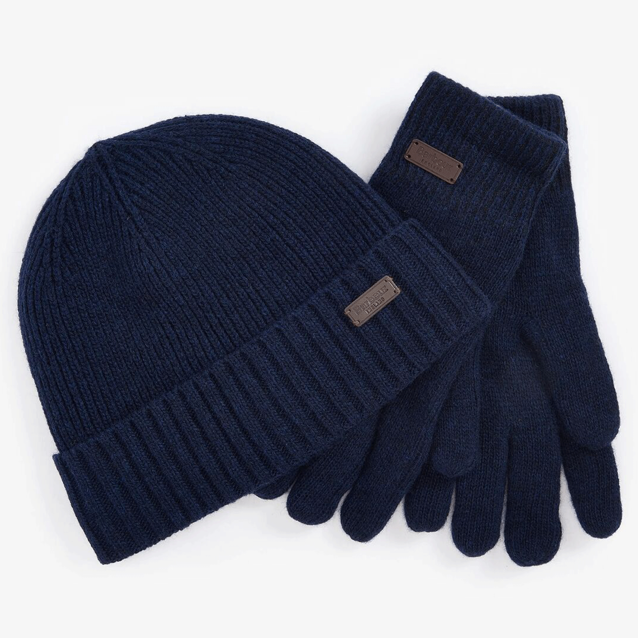 Barbour Carlton Beanie & Gloves Gift Set Classic Navy