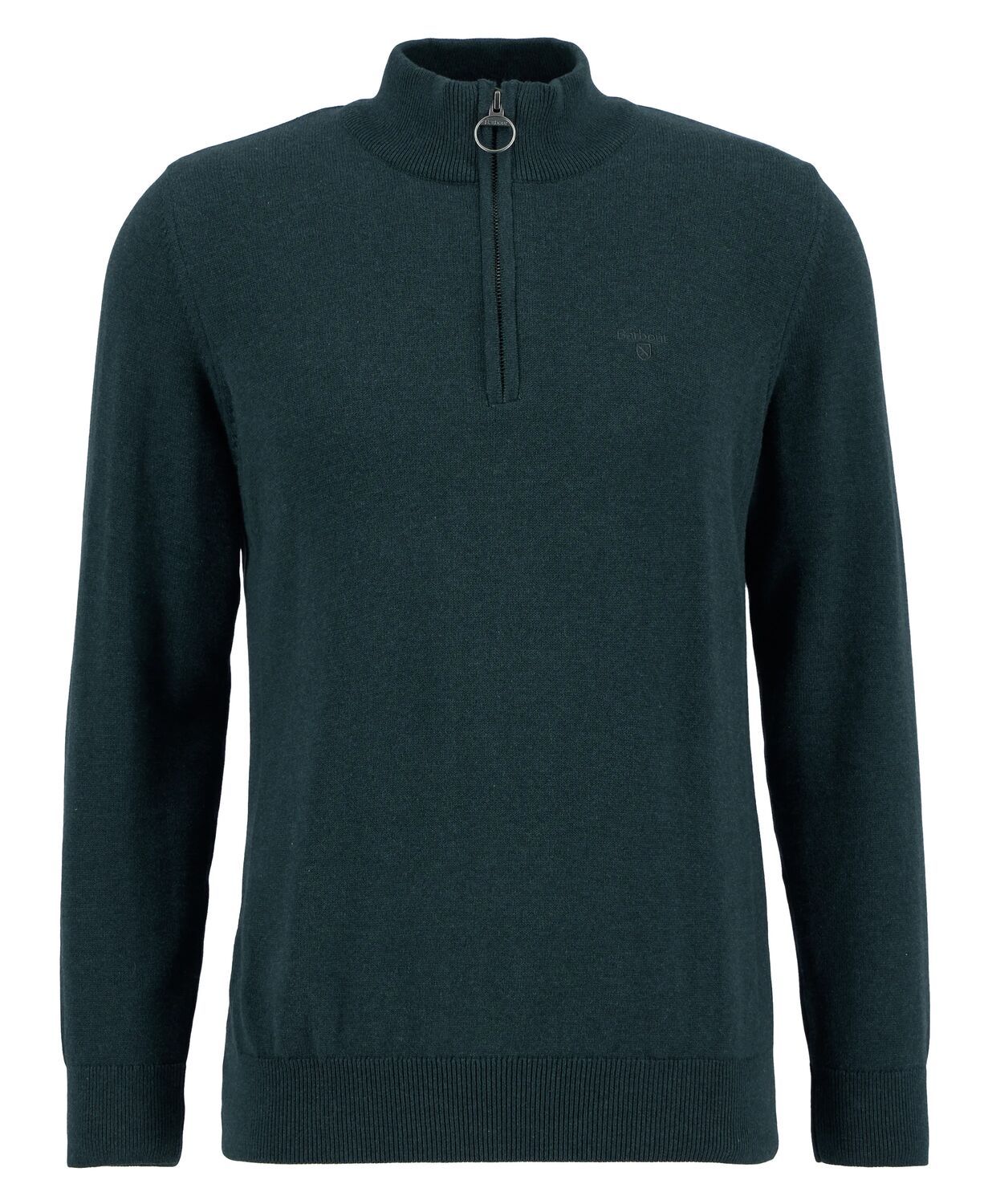Barbour Cotton Half Zip Jumper Crew Neck Jumper Seaweed 2