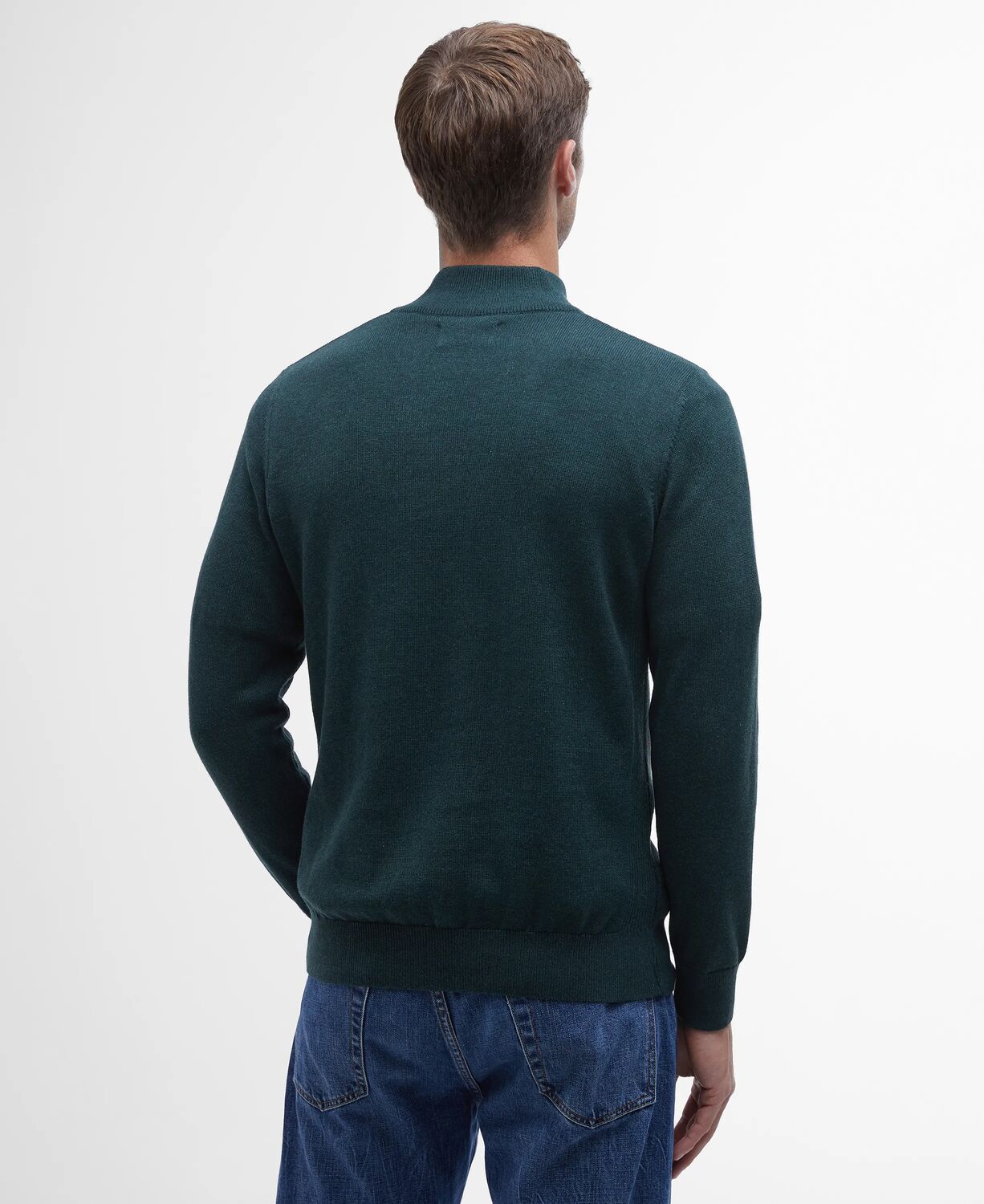 Barbour Cotton Half Zip Jumper Crew Neck Jumper Seaweed 3