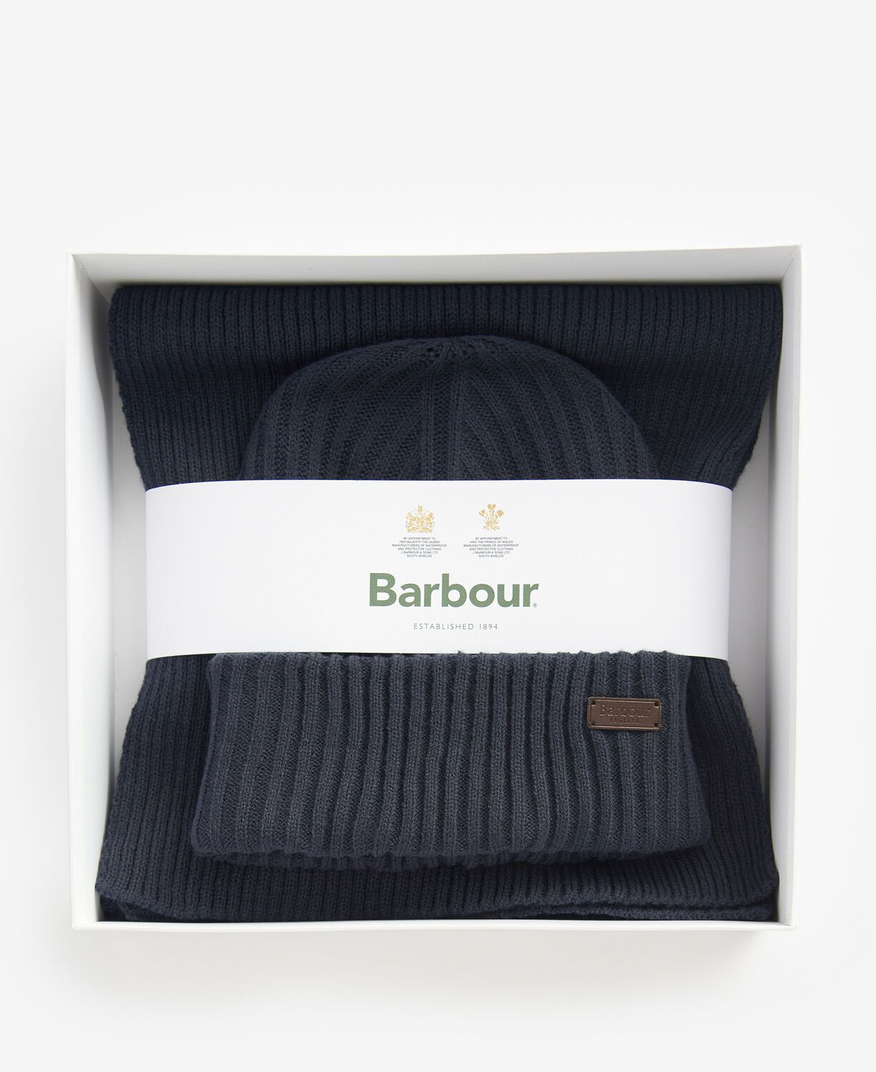 Barbour Crimdon Beanie & Scarf Gift Set Navy 5