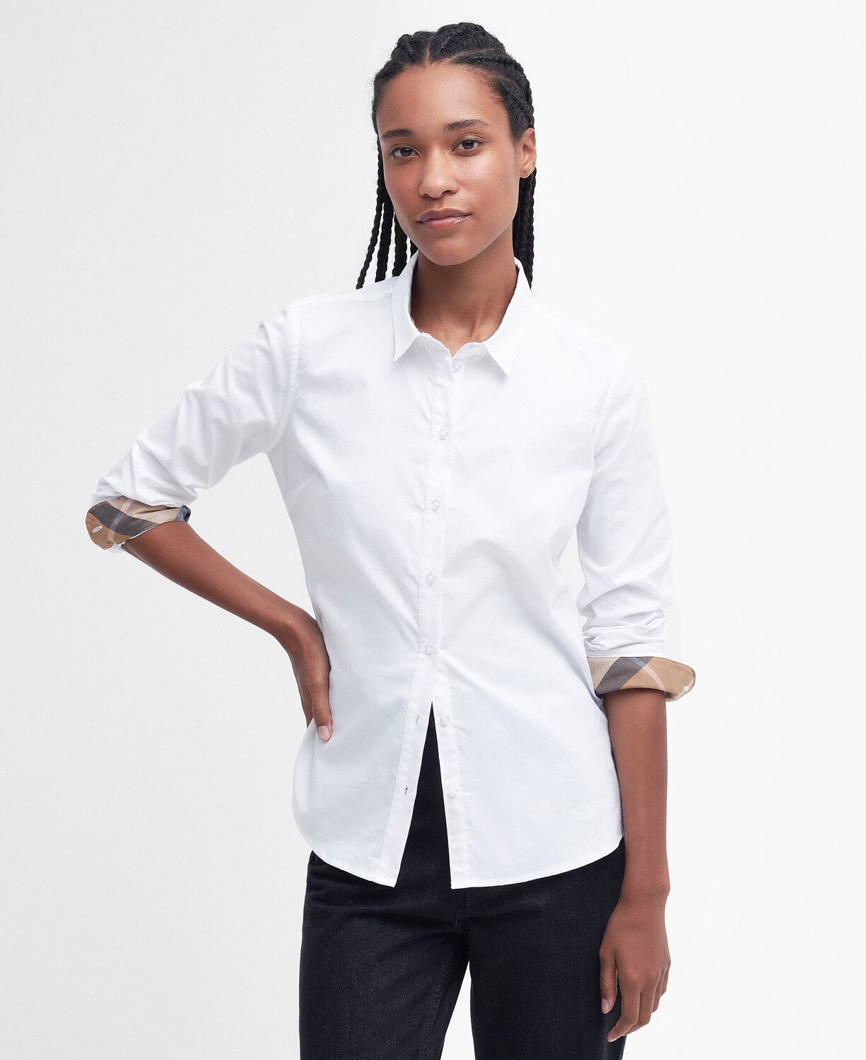 Barbour Derwent Ladies Shirt White-Primrose Hessian 2