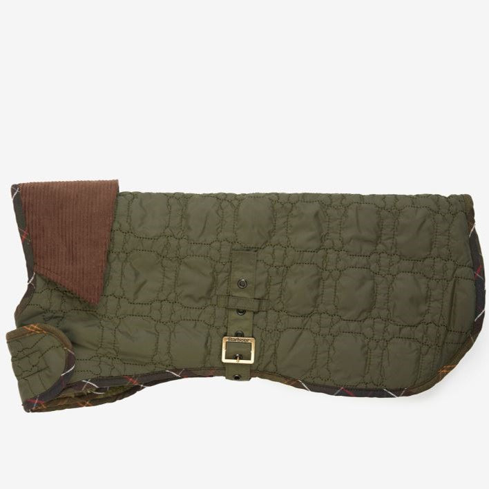 Barbour Dog Bone Quilted Dog Coat Dark Olive