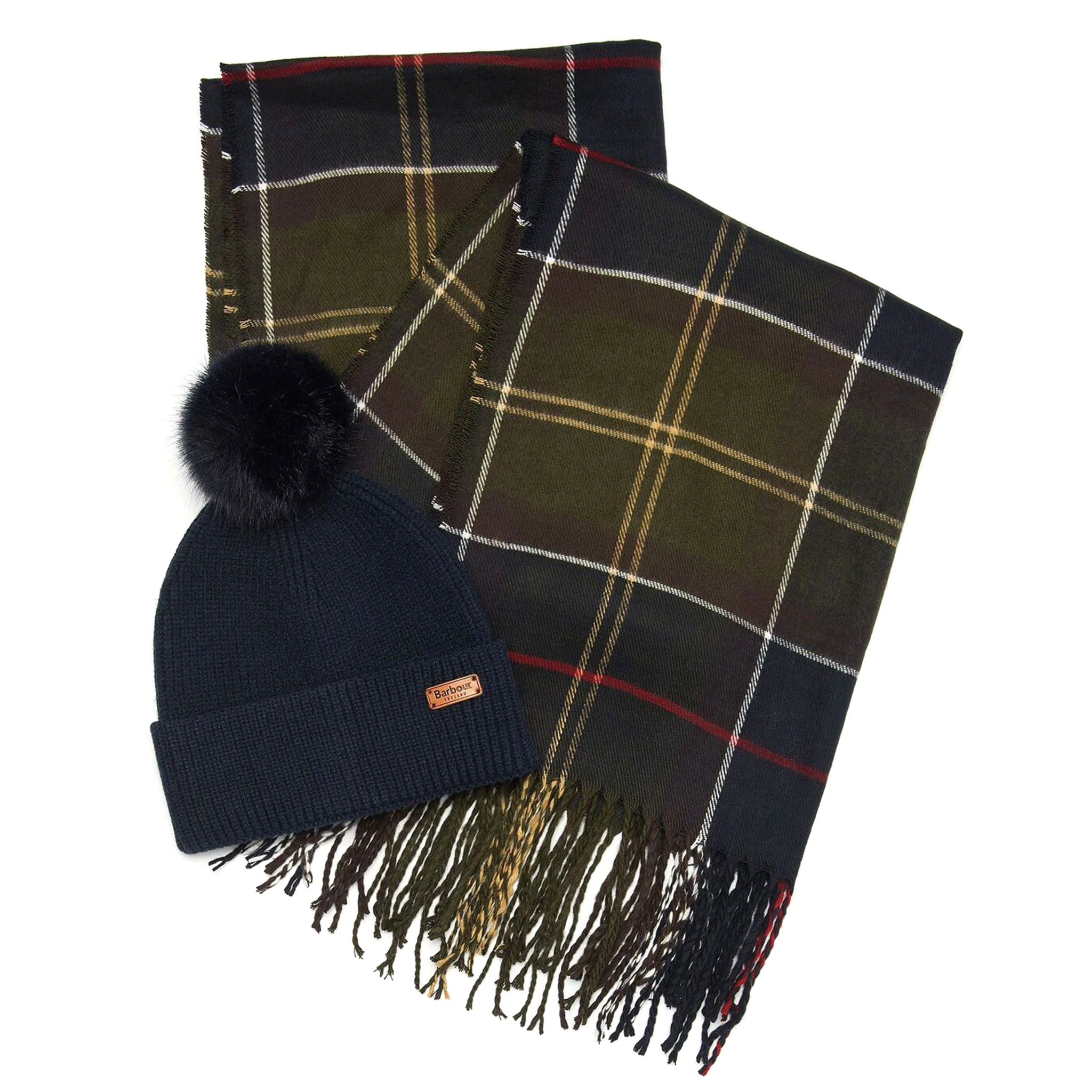 Barbour Dover Beanie & Hailes Scarf Gift Set Classic