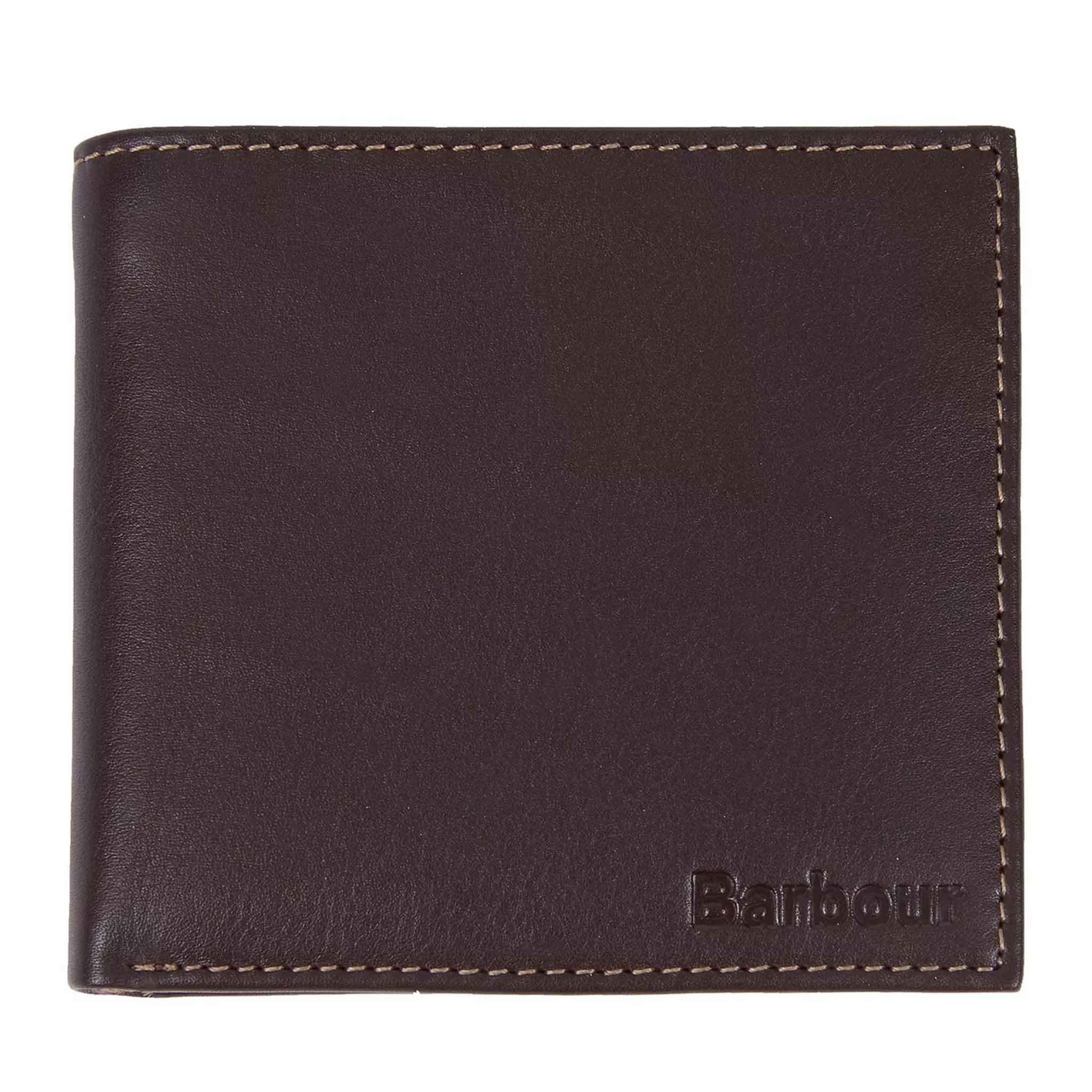 Barbour Elvington Leather Billfold Coin Wallet Brown-Tan