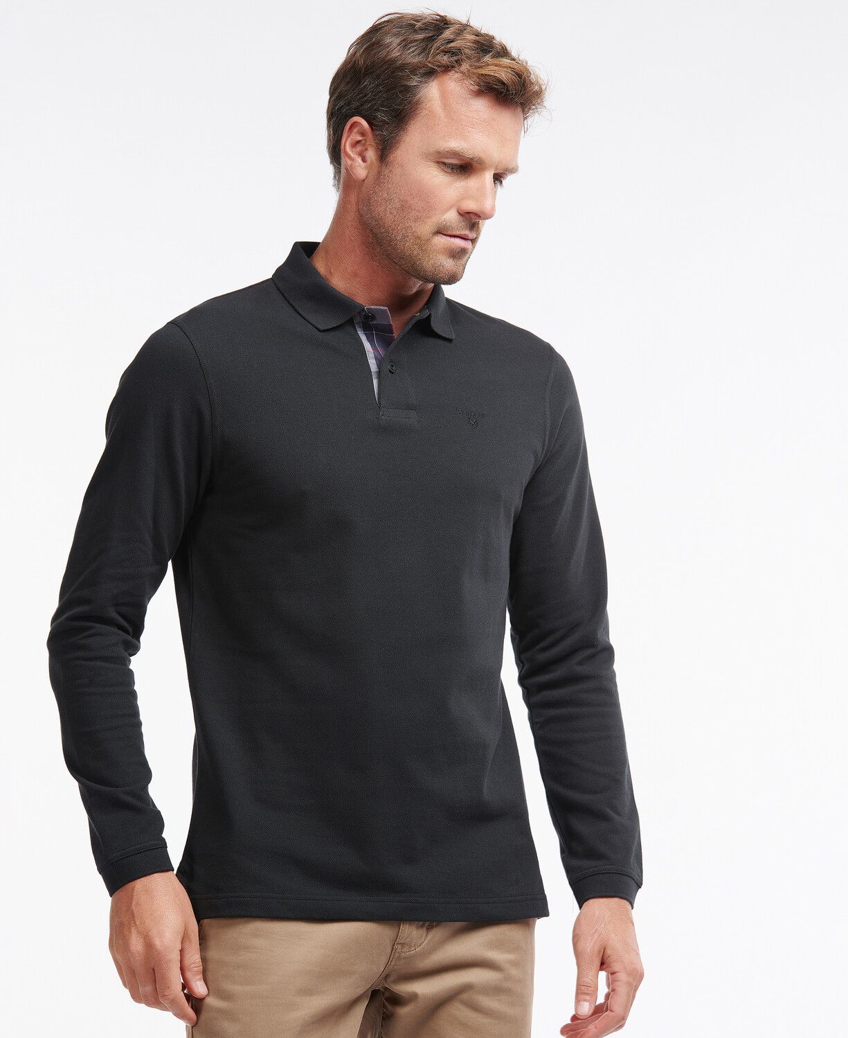 Barbour Essential Long Sleeve Polo Shirt Black 3