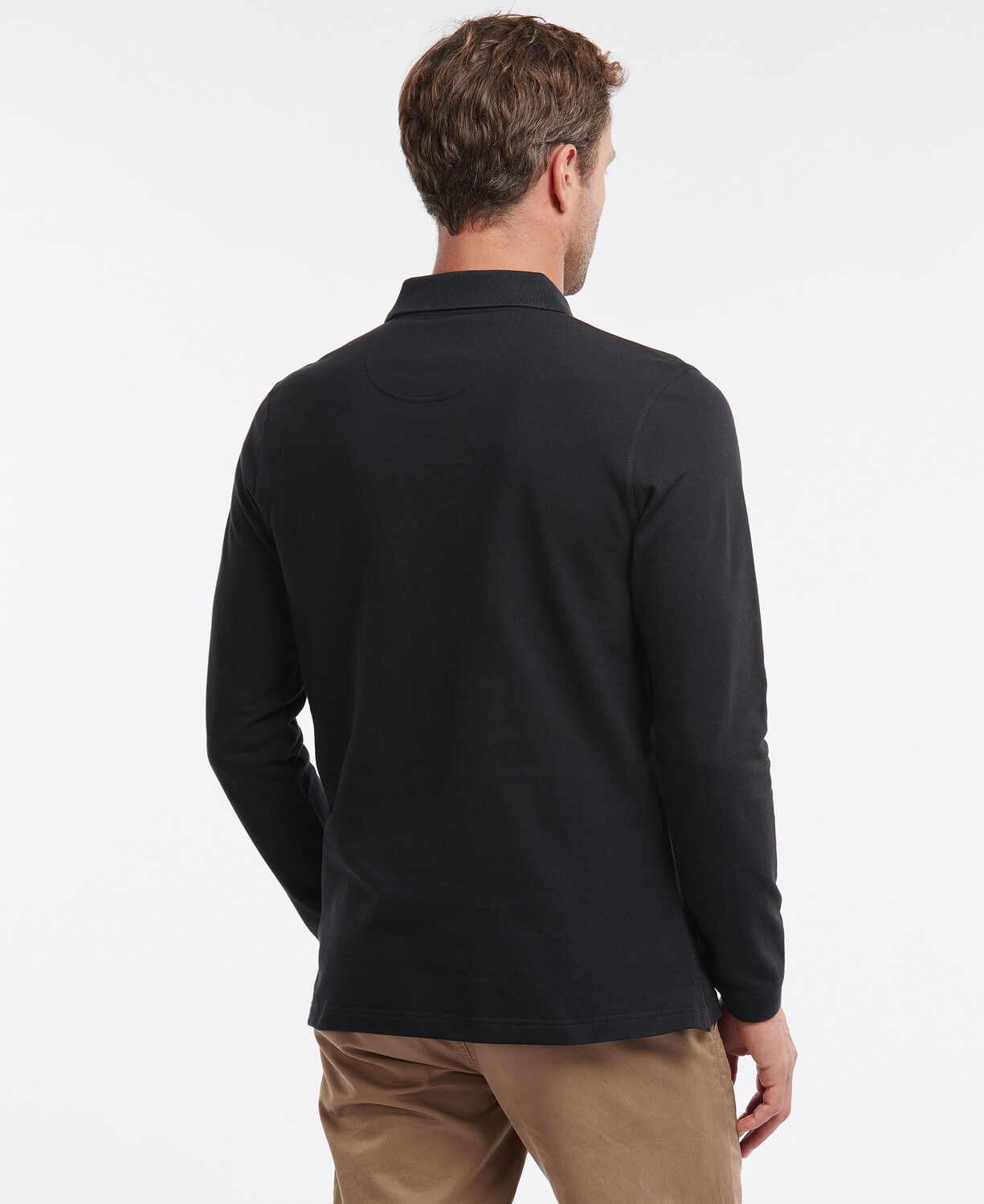 Barbour Essential Long Sleeve Polo Shirt Black 4
